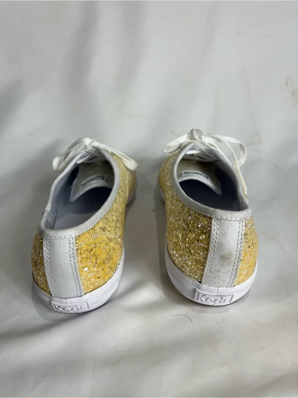 KEDS Champion Glitter Celebrations Low-Top Lace Up Sneakers Gold/white Sz 9